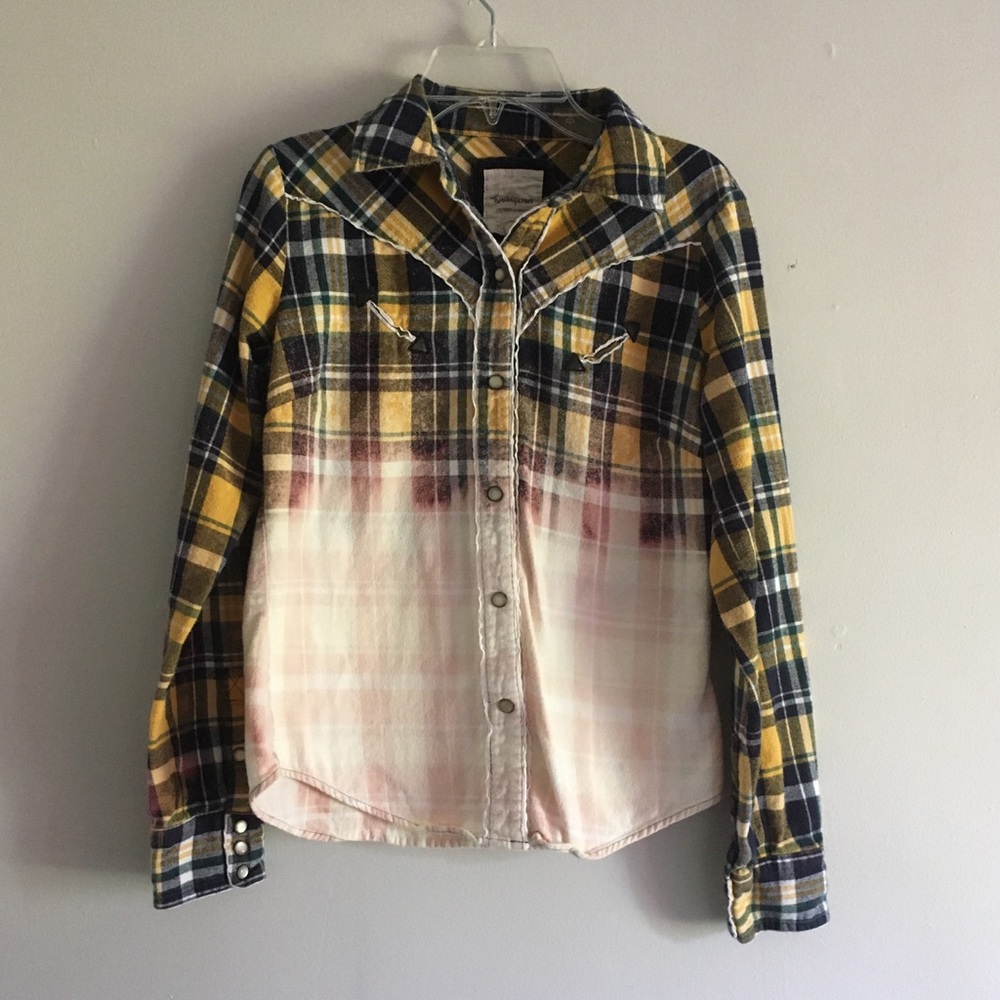 Heritage 1981 yellow bleach hand dyed flannel